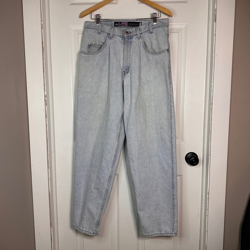 Vintage Levis SilverTab Baggy Light Wash‎ Blue Denim Jeans 33x30 90s Streetwear